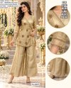 Golden Color Salsa Silk Designer Suits ER 311007